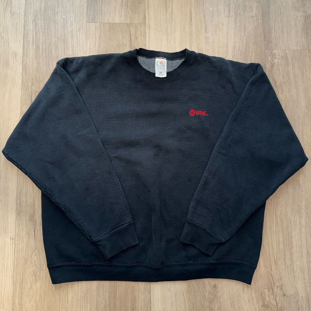Black Showtime embroidered crewneck sweatshirt